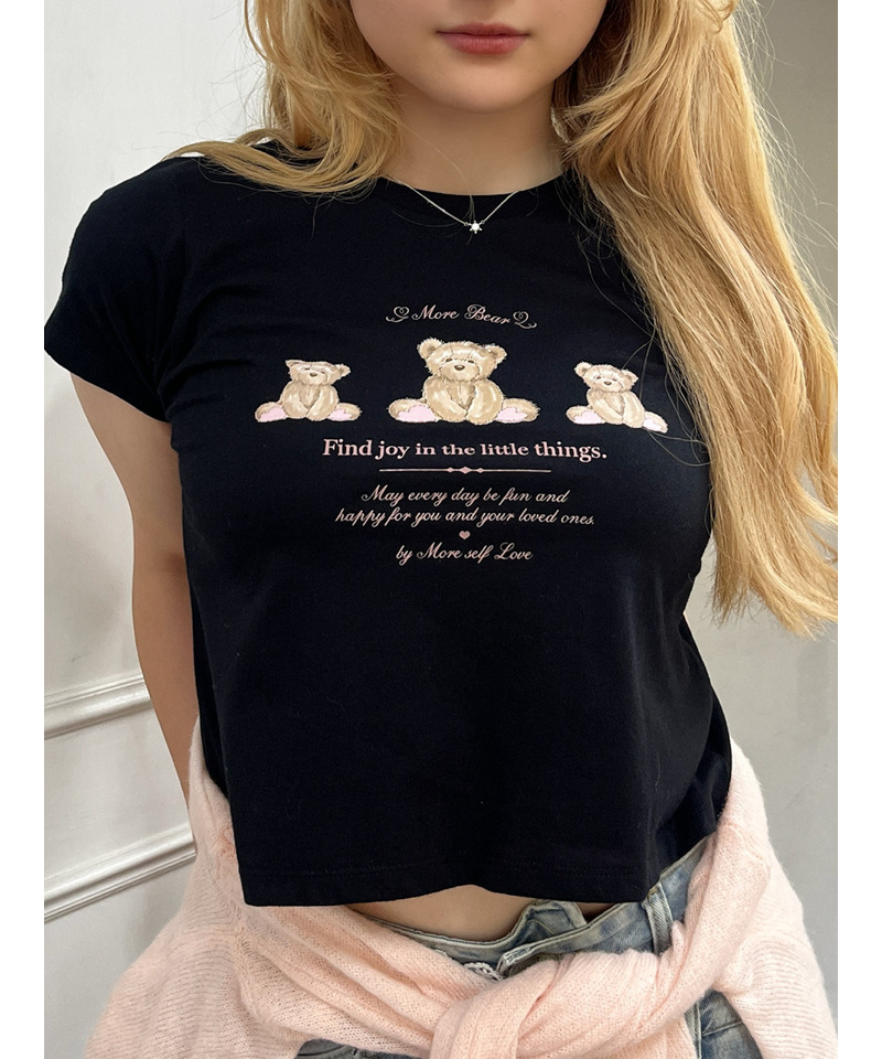 【MORE BEAR】triple bear TEE 詳細画像 ブラック 1