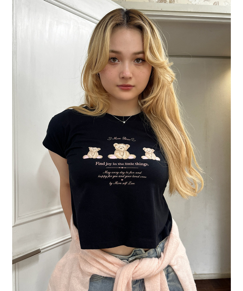 【MORE BEAR】triple bear TEE 詳細画像 ブラック 2