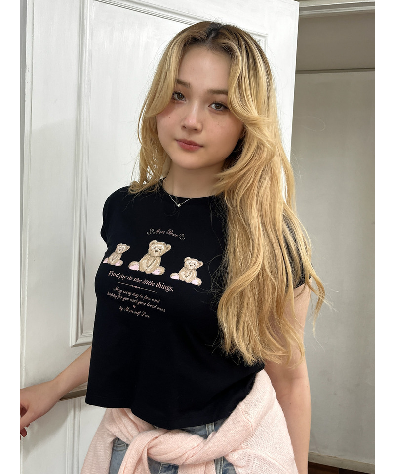 【MORE BEAR】triple bear TEE 詳細画像 ブラック 4