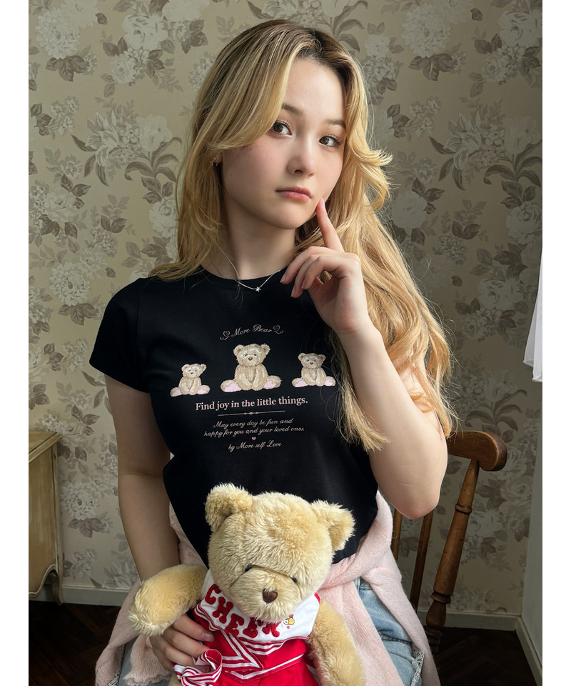 【MORE BEAR】triple bear TEE 詳細画像 ブラック 5