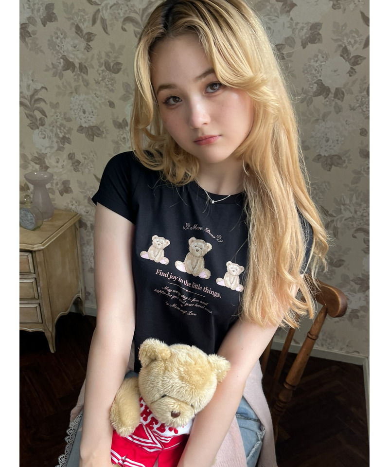 【MORE BEAR】triple bear TEE 詳細画像 ブラック 6