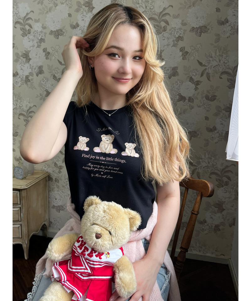 【MORE BEAR】triple bear TEE 詳細画像 ブラック 7