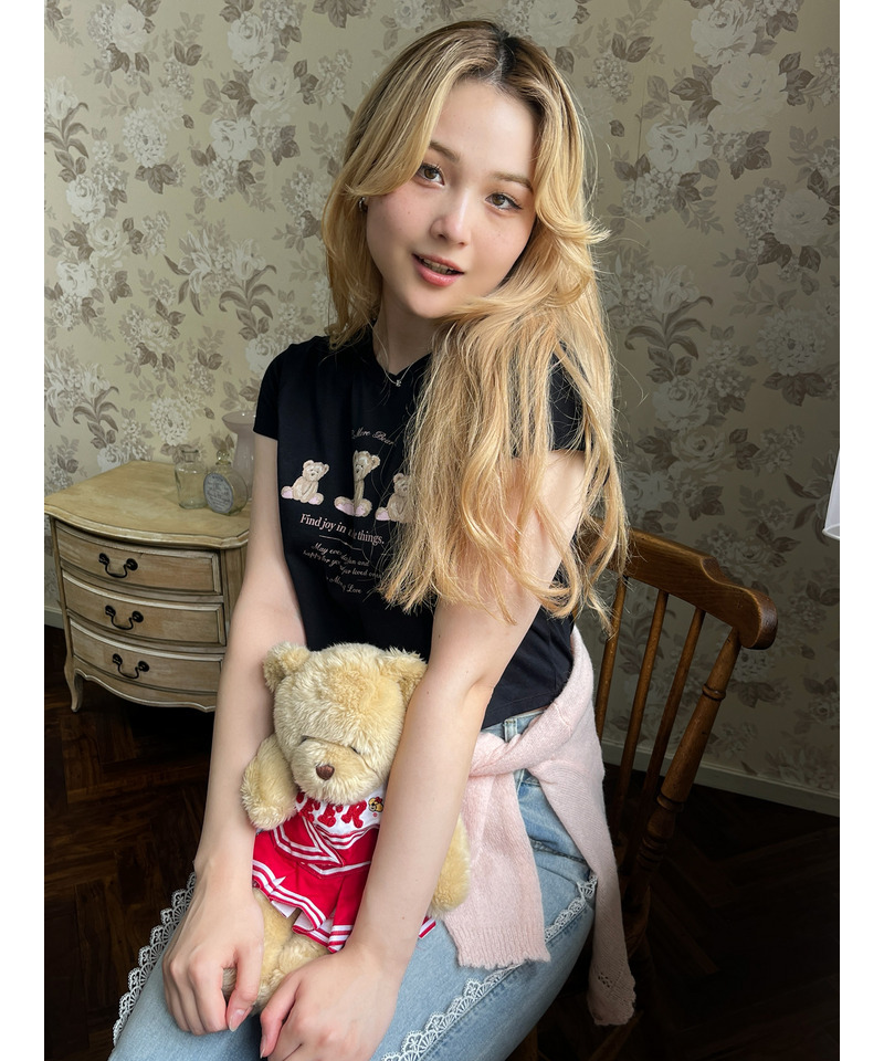 【MORE BEAR】triple bear TEE 詳細画像 ブラック 8