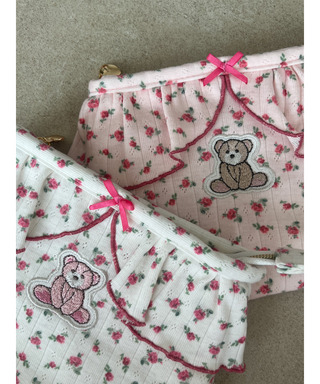 【MORE BEAR】flower bear PANTIES POUCH