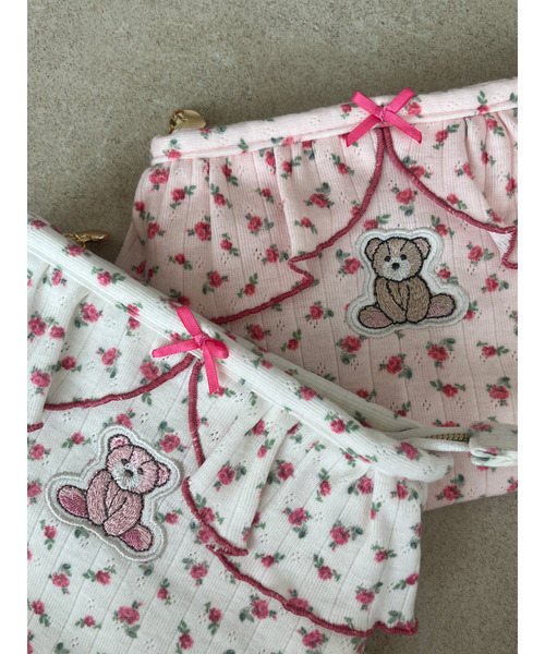 【MORE BEAR】flower bear PANTIES POUCH 詳細画像