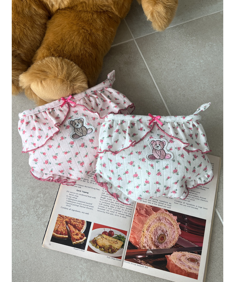 【MORE BEAR】flower bear PANTIES POUCH 詳細画像 オフホワイト 10