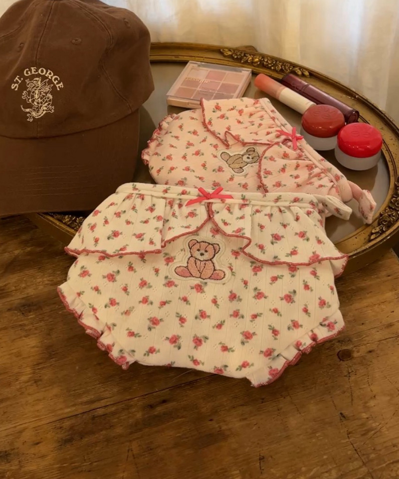 【MORE BEAR】flower bear PANTIES POUCH 詳細画像 オフホワイト 11