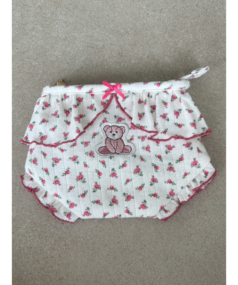 【MORE BEAR】flower bear PANTIES POUCH 詳細画像 オフホワイト 2