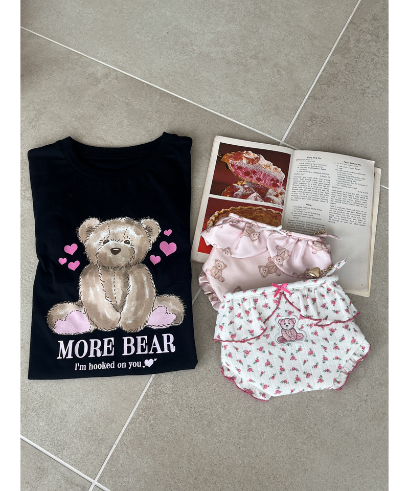 【MORE BEAR】flower bear PANTIES POUCH 詳細画像 オフホワイト 7