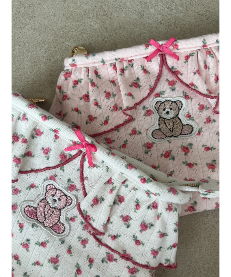 【MORE BEAR】flower bear PANTIES POUCH 詳細画像 ピンク 1