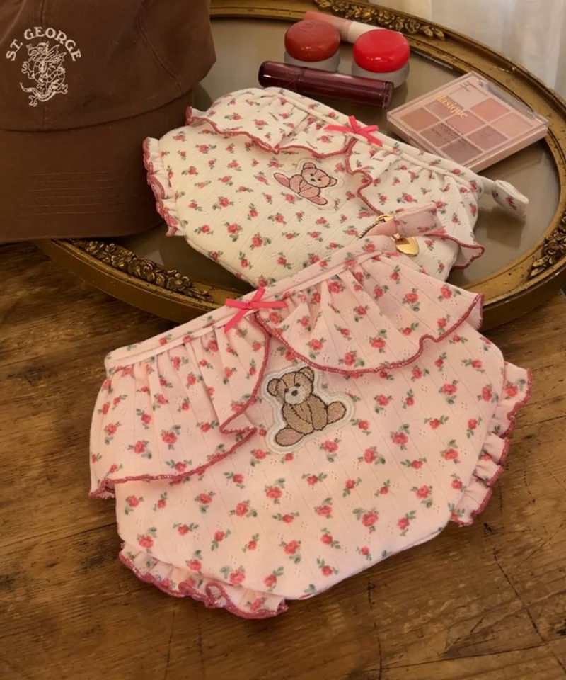 【MORE BEAR】flower bear PANTIES POUCH 詳細画像 ピンク 10