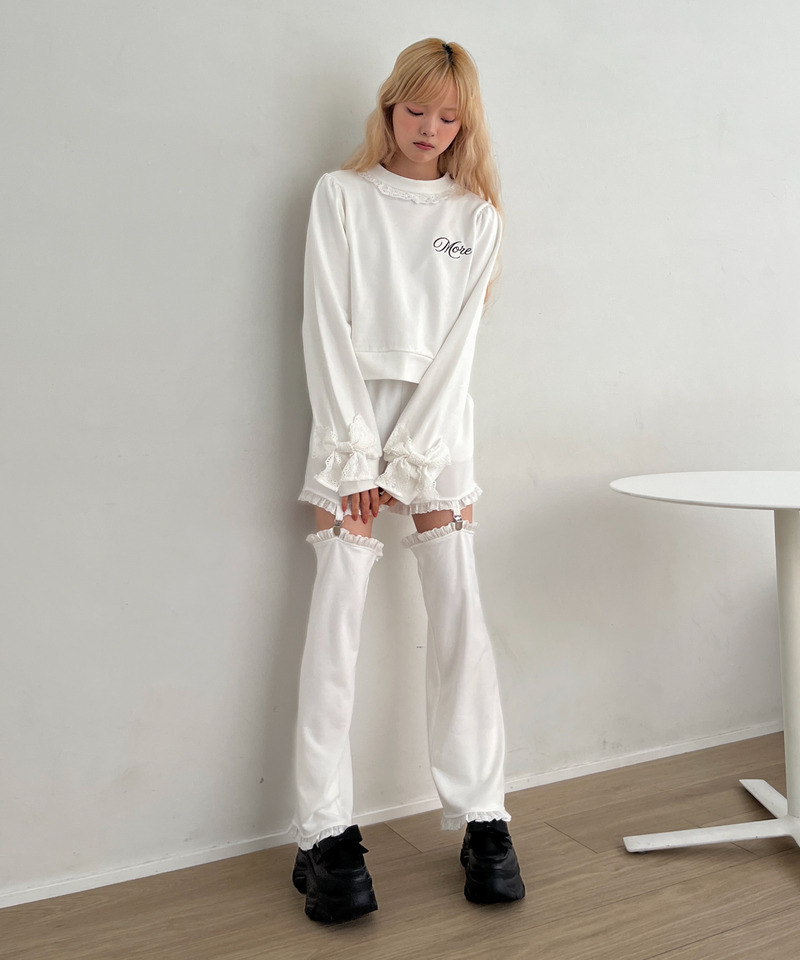 袖リボンフリルロゴスウェット 詳細画像 オフホワイト 10