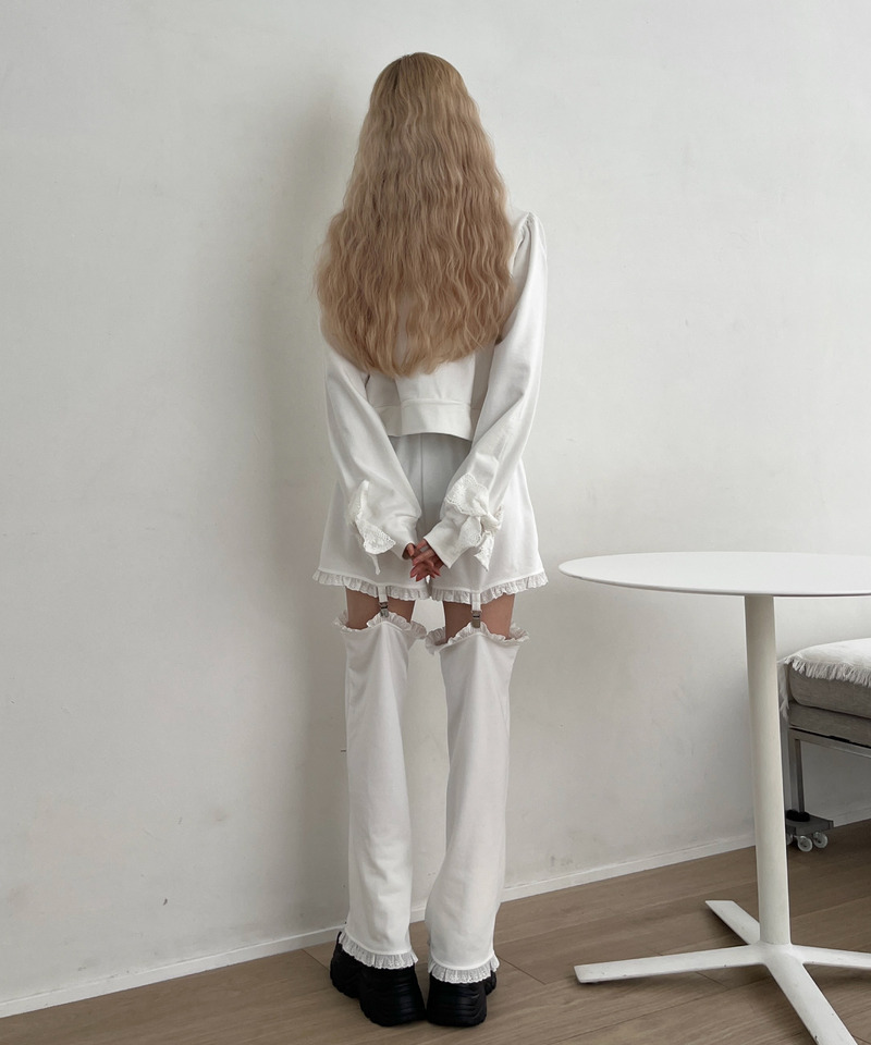 袖リボンフリルロゴスウェット 詳細画像 オフホワイト 12