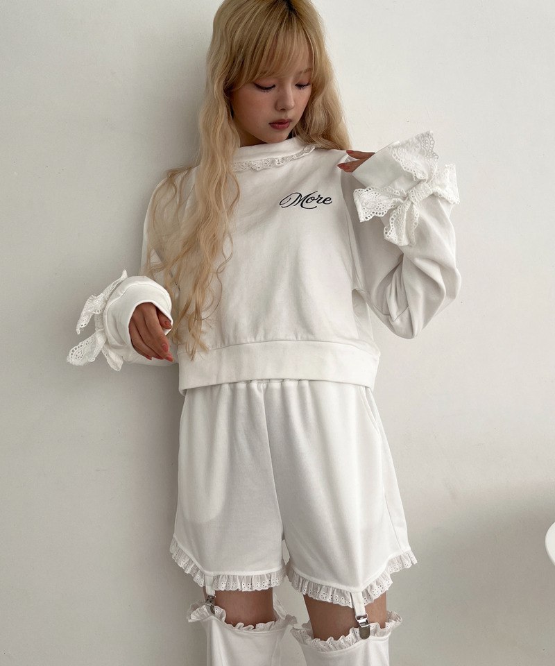 袖リボンフリルロゴスウェット 詳細画像 オフホワイト 15