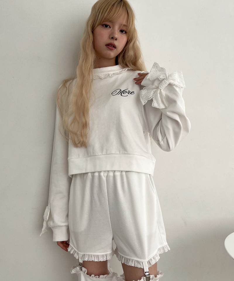 袖リボンフリルロゴスウェット 詳細画像 オフホワイト 16