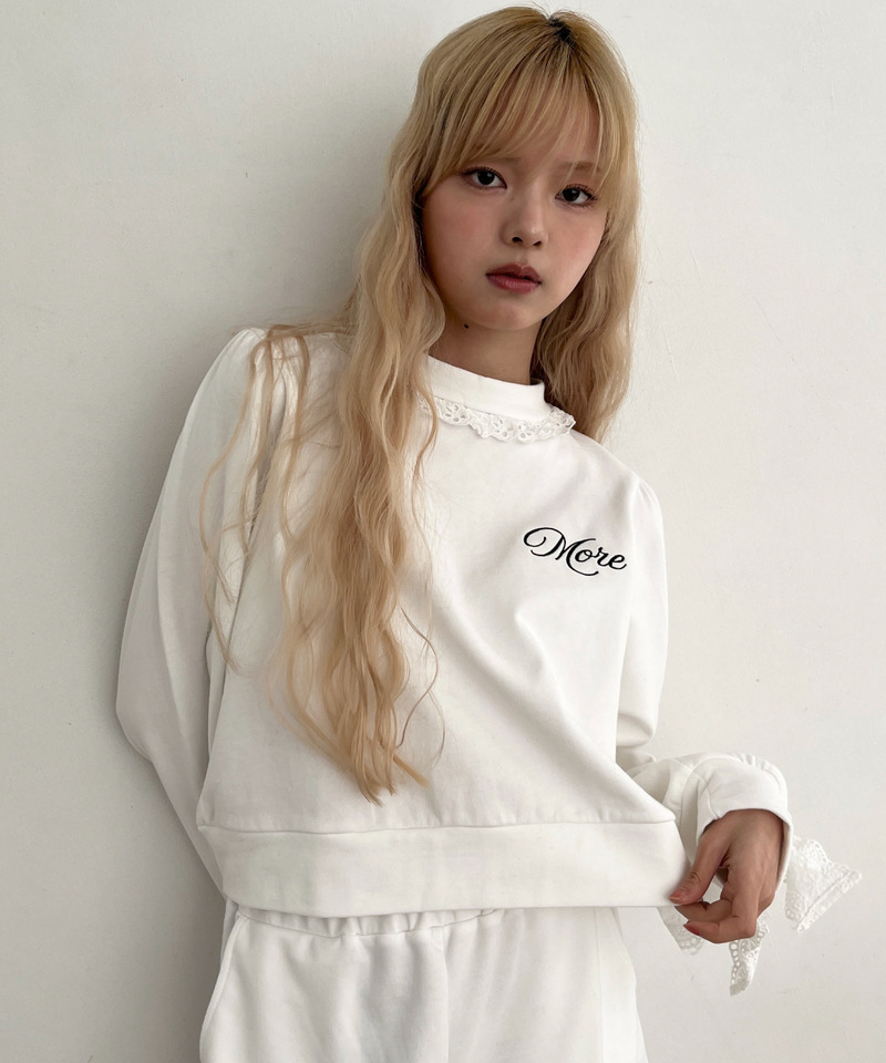 袖リボンフリルロゴスウェット 詳細画像 オフホワイト 19