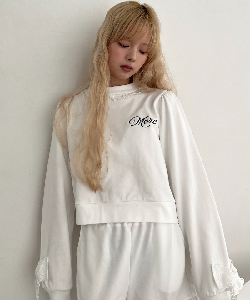 袖リボンフリルロゴスウェット 詳細画像 オフホワイト 24