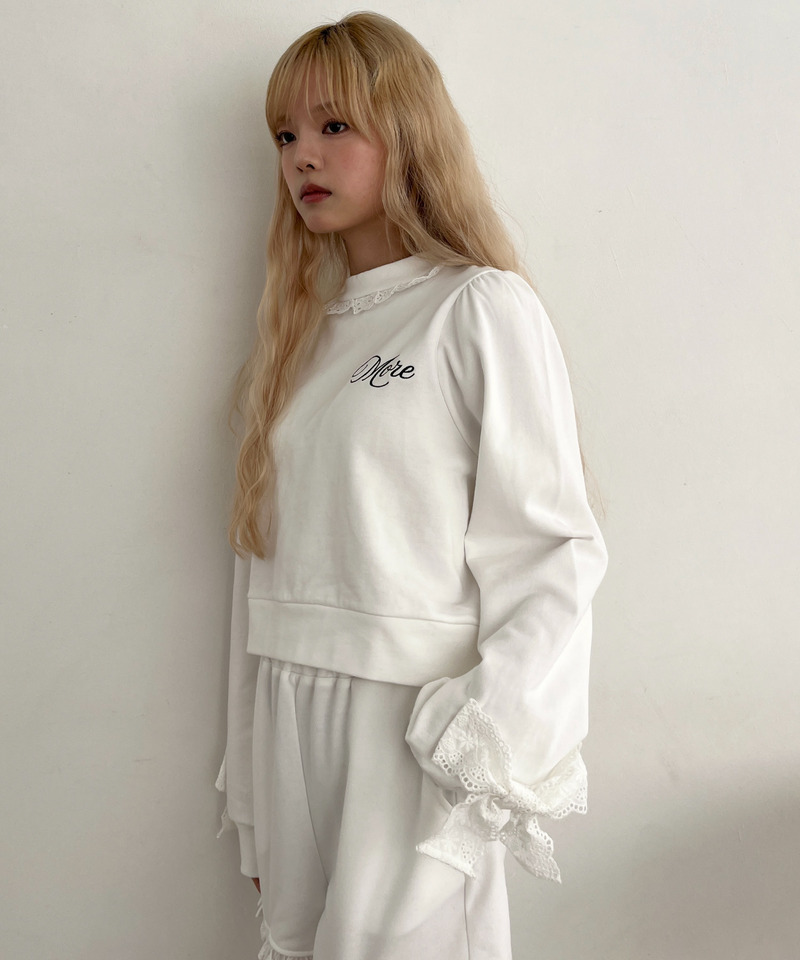 袖リボンフリルロゴスウェット 詳細画像 オフホワイト 25