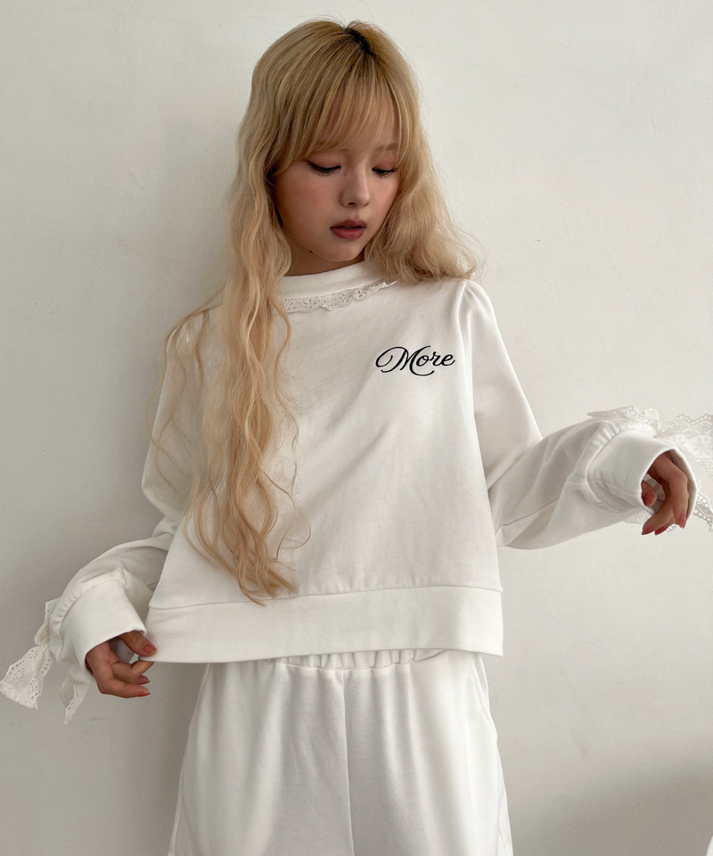 袖リボンフリルロゴスウェット 詳細画像 オフホワイト 27