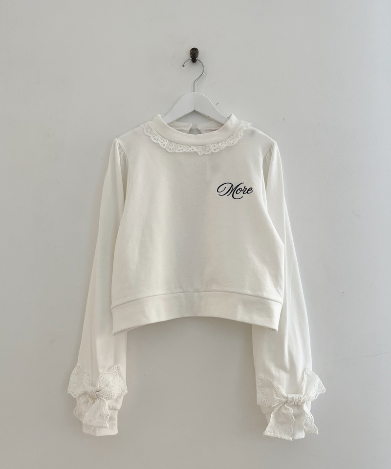 袖リボンフリルロゴスウェット 詳細画像 オフホワイト 30
