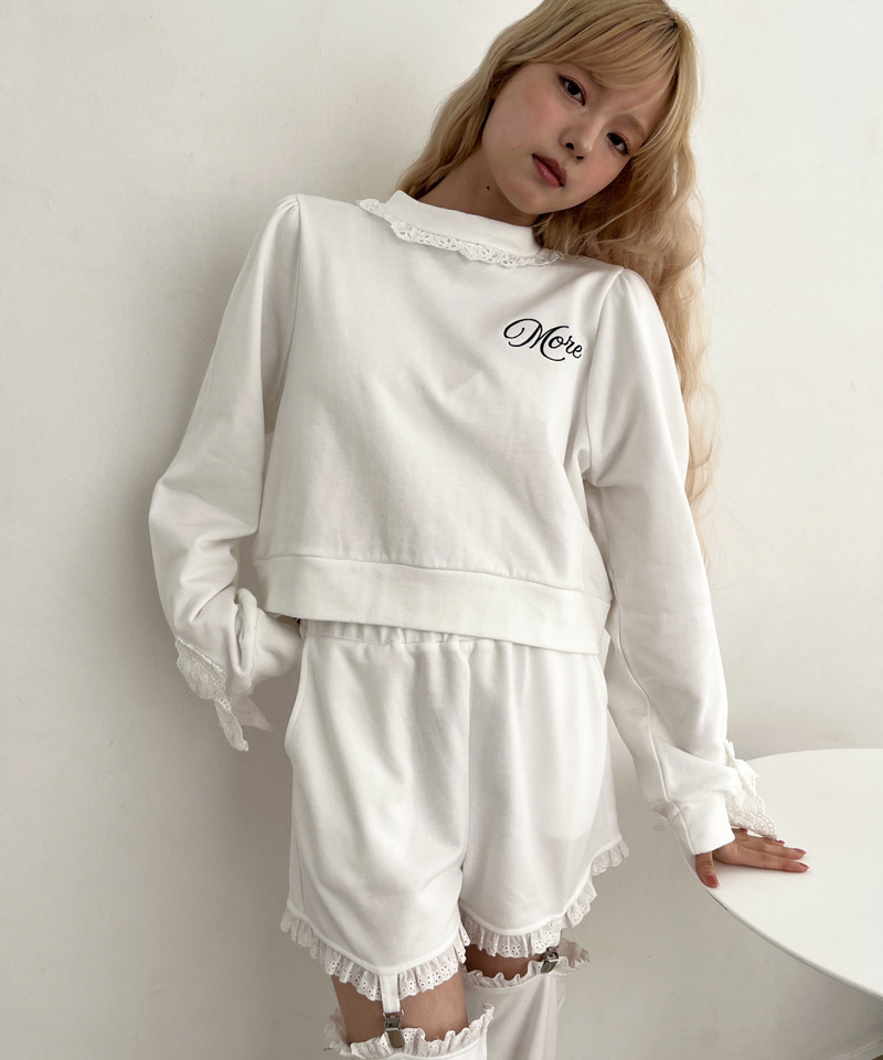 袖リボンフリルロゴスウェット 詳細画像 オフホワイト 6