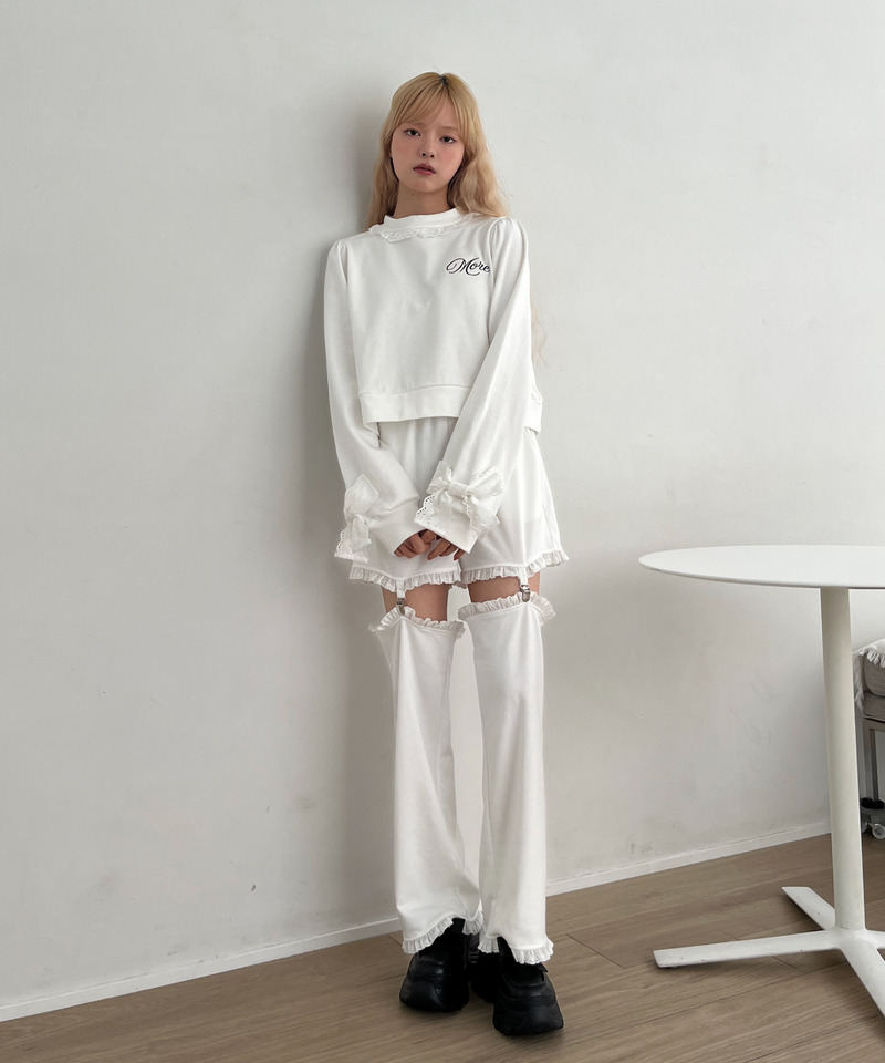 袖リボンフリルロゴスウェット 詳細画像 オフホワイト 7