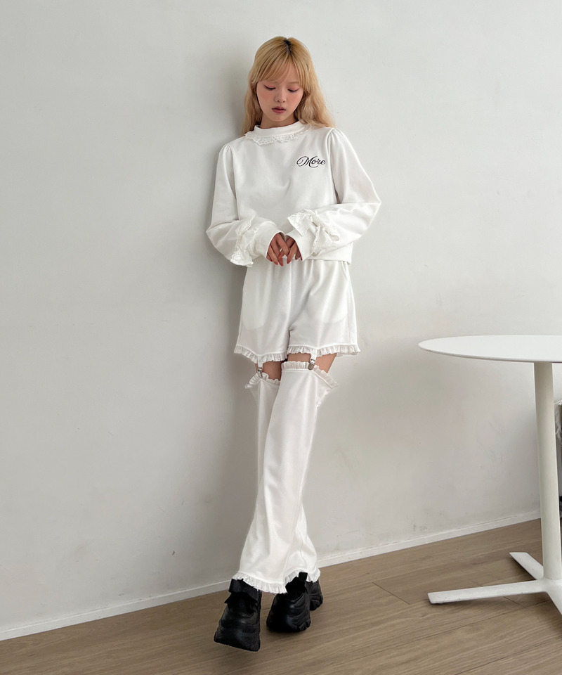 袖リボンフリルロゴスウェット 詳細画像 オフホワイト 8
