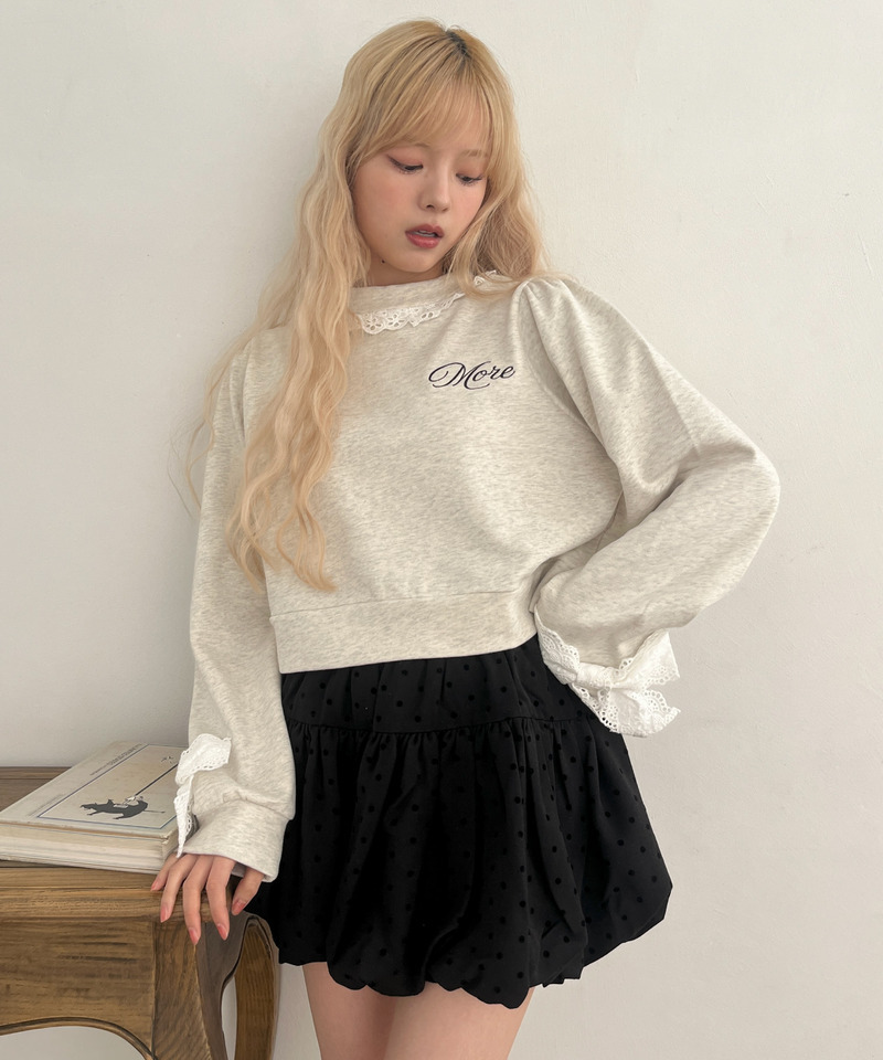 袖リボンフリルロゴスウェット 詳細画像 グレー 10