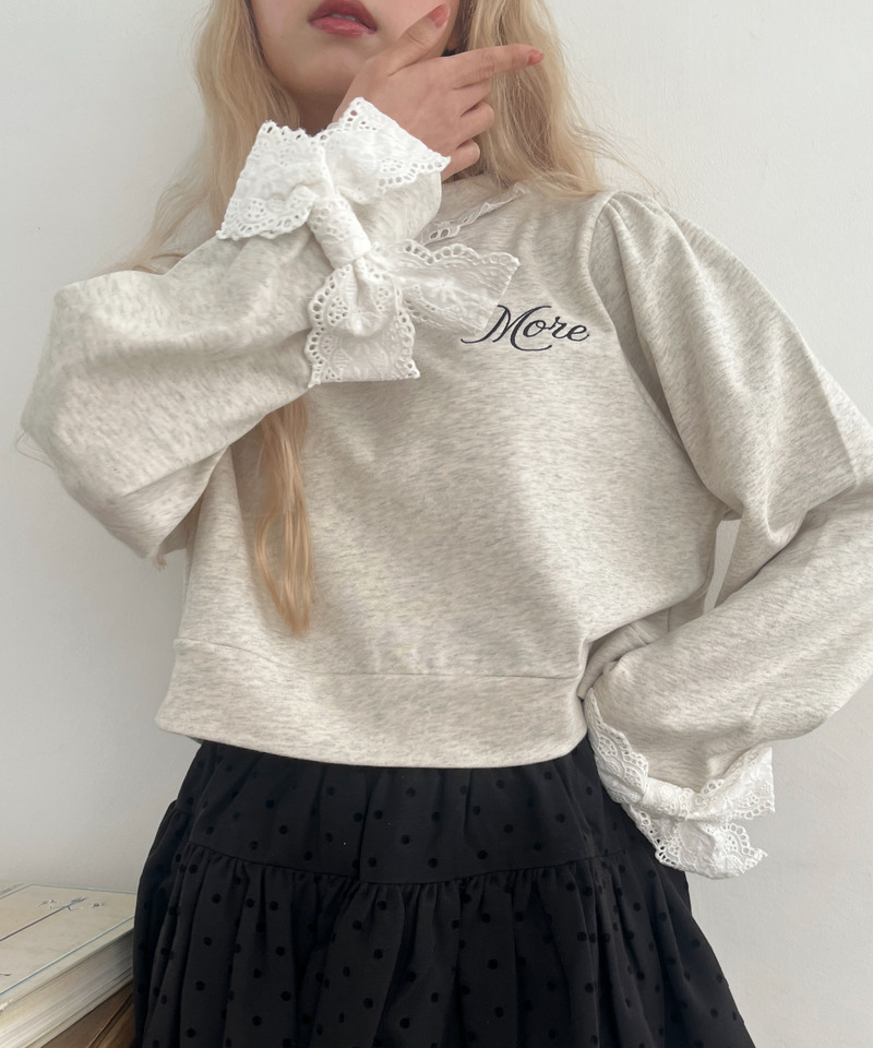 袖リボンフリルロゴスウェット 詳細画像 グレー 12