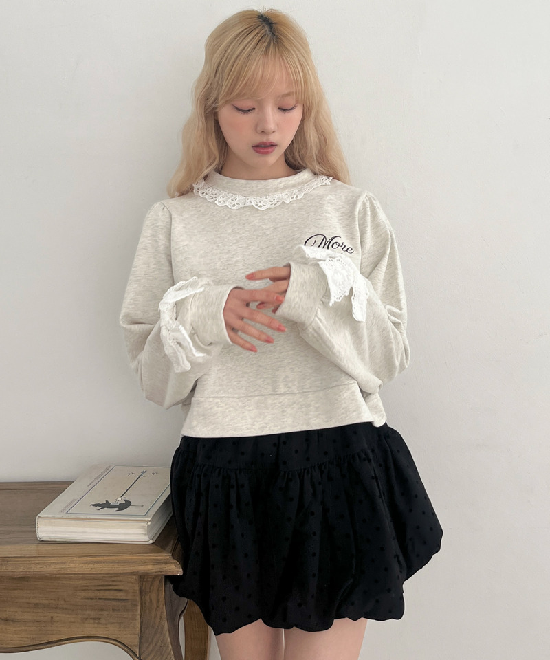 袖リボンフリルロゴスウェット 詳細画像 グレー 27