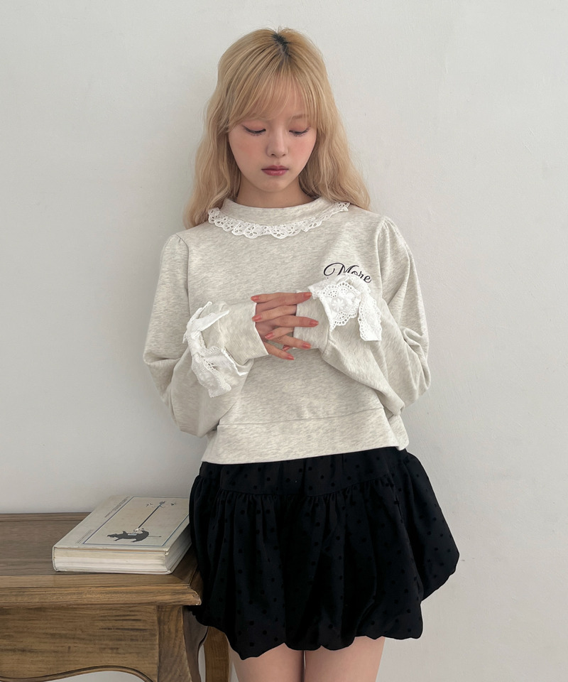 袖リボンフリルロゴスウェット 詳細画像 グレー 28