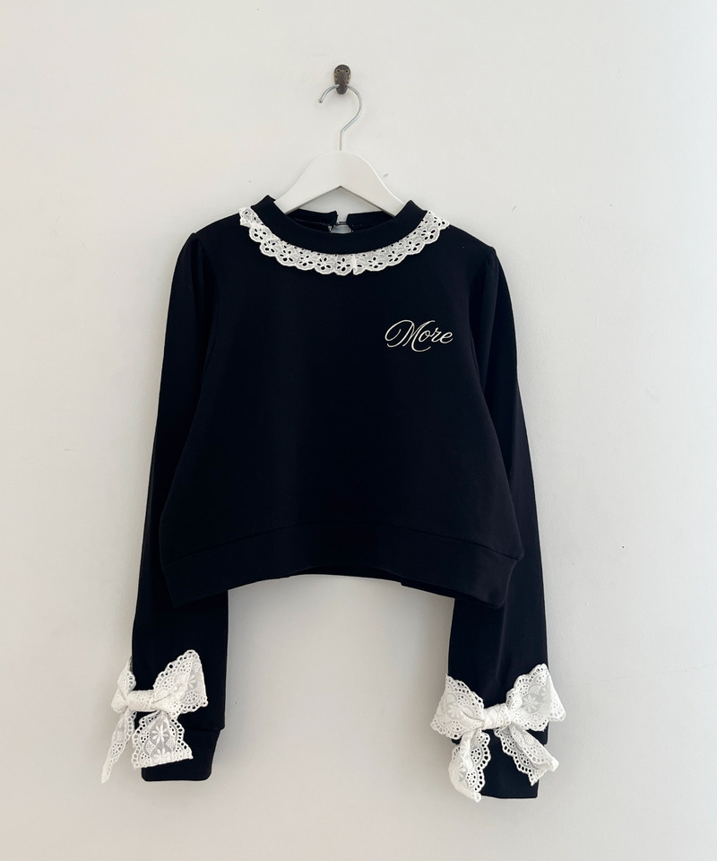 袖リボンフリルロゴスウェット 詳細画像 ブラック 22