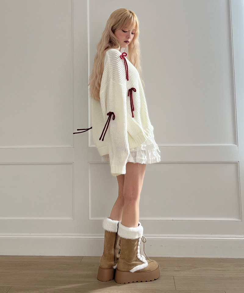 Lovely Ribbon Knit 詳細画像 オフホワイト 21