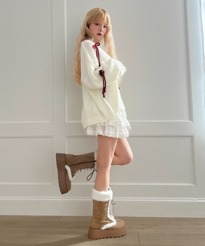 Lovely Ribbon Knit 詳細画像 オフホワイト 22