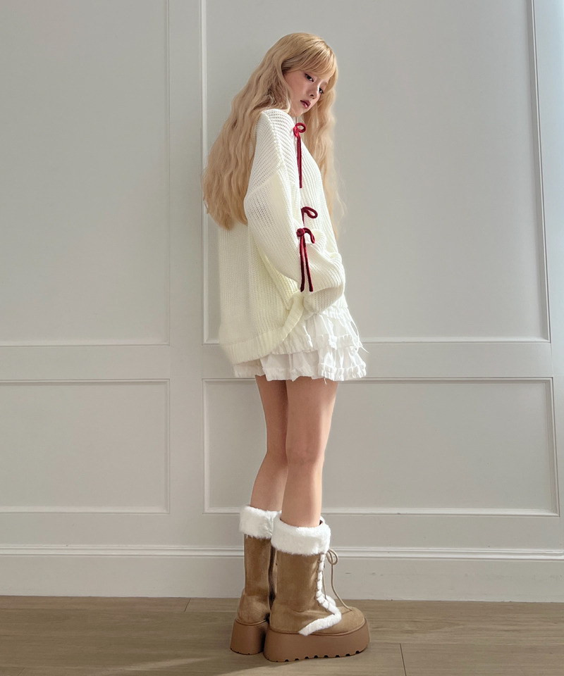 Lovely Ribbon Knit 詳細画像 オフホワイト 23