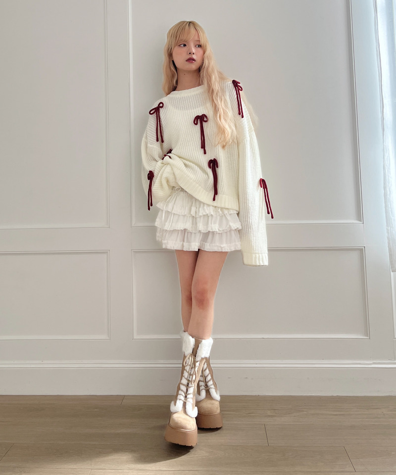 Lovely Ribbon Knit 詳細画像 オフホワイト 27