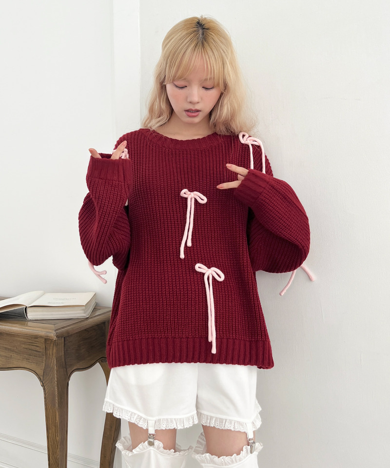 Lovely Ribbon Knit 詳細画像 レッド 13