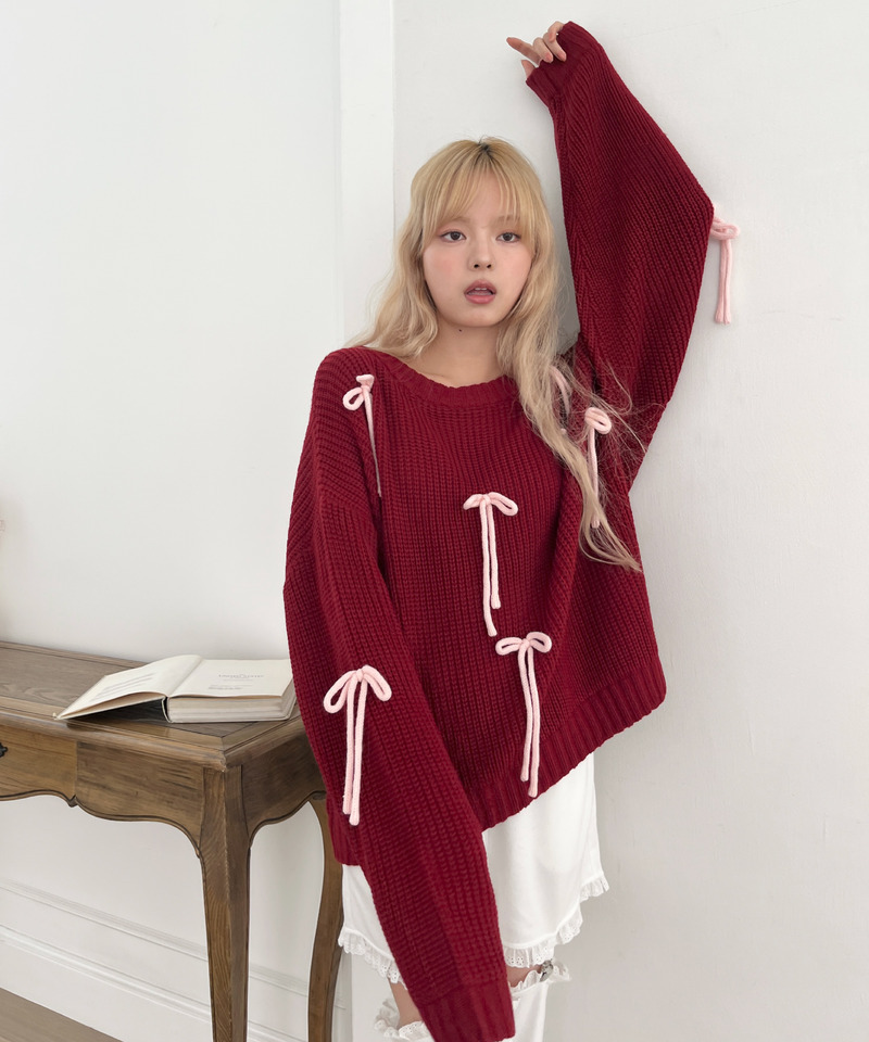Lovely Ribbon Knit 詳細画像 レッド 25