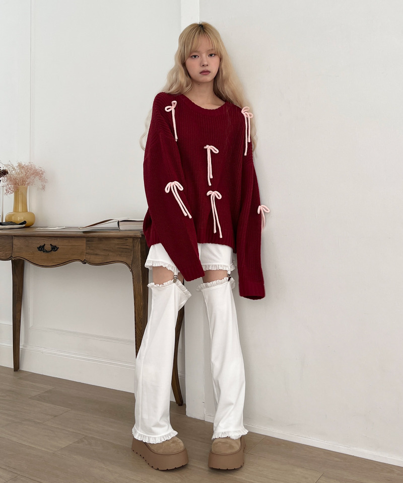 Lovely Ribbon Knit 詳細画像 レッド 7