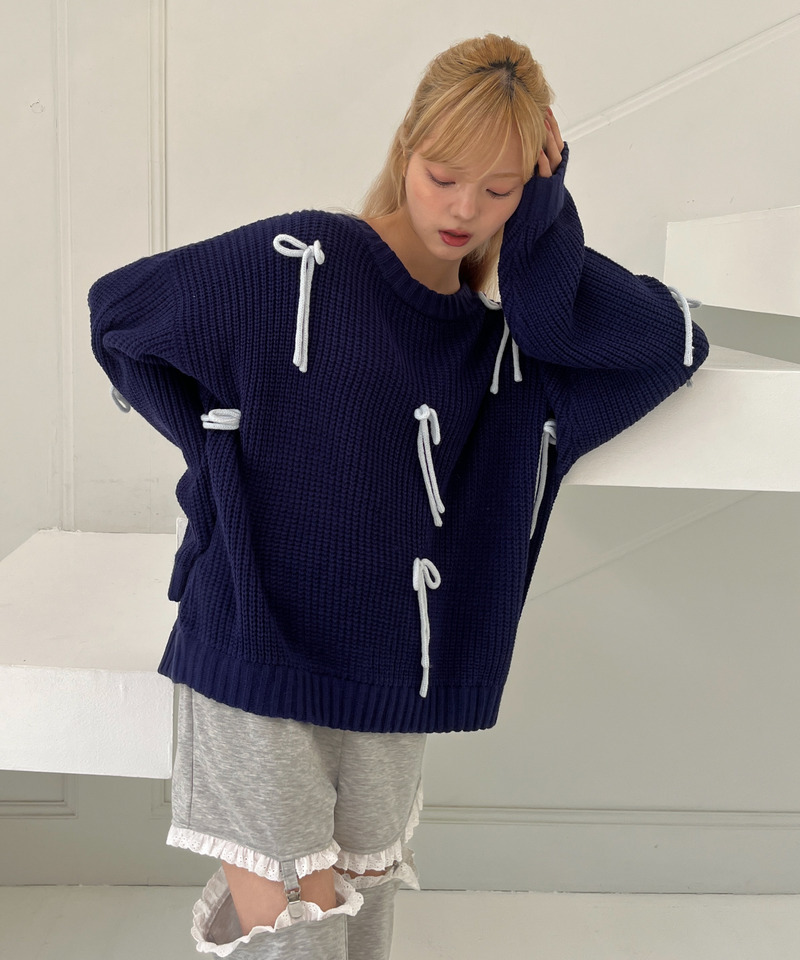 Lovely Ribbon Knit 詳細画像 ネイビー 10