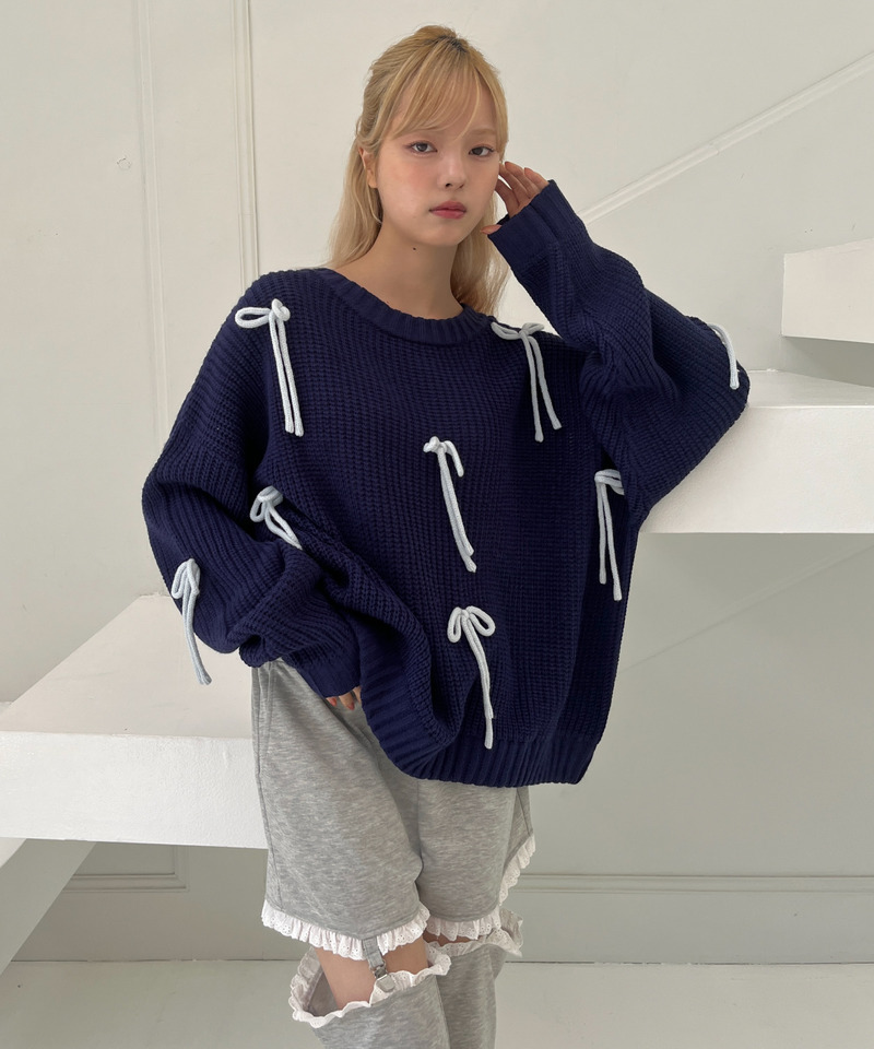 Lovely Ribbon Knit 詳細画像 ネイビー 11