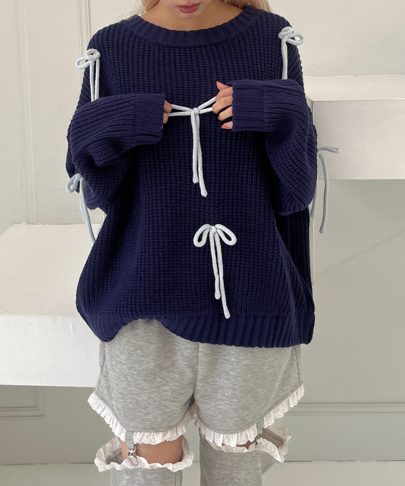 Lovely Ribbon Knit 詳細画像 ネイビー 13