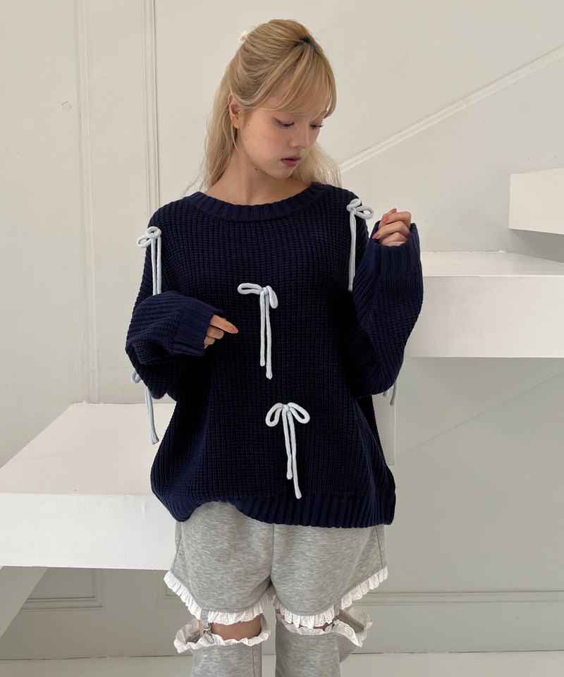 Lovely Ribbon Knit 詳細画像 ネイビー 14