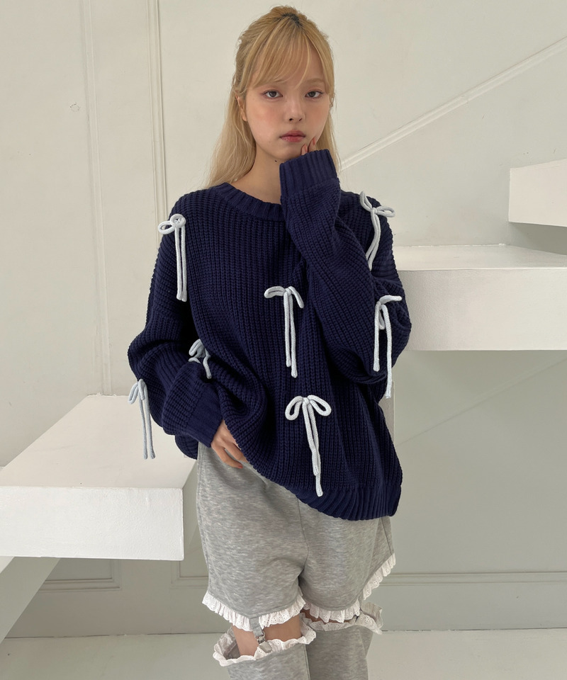 Lovely Ribbon Knit 詳細画像 ネイビー 17