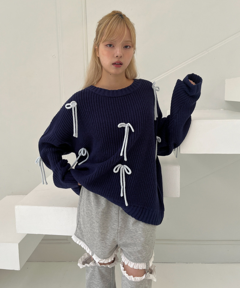 Lovely Ribbon Knit 詳細画像 ネイビー 18
