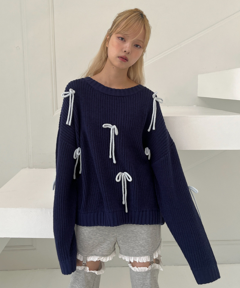 Lovely Ribbon Knit 詳細画像 ネイビー 19