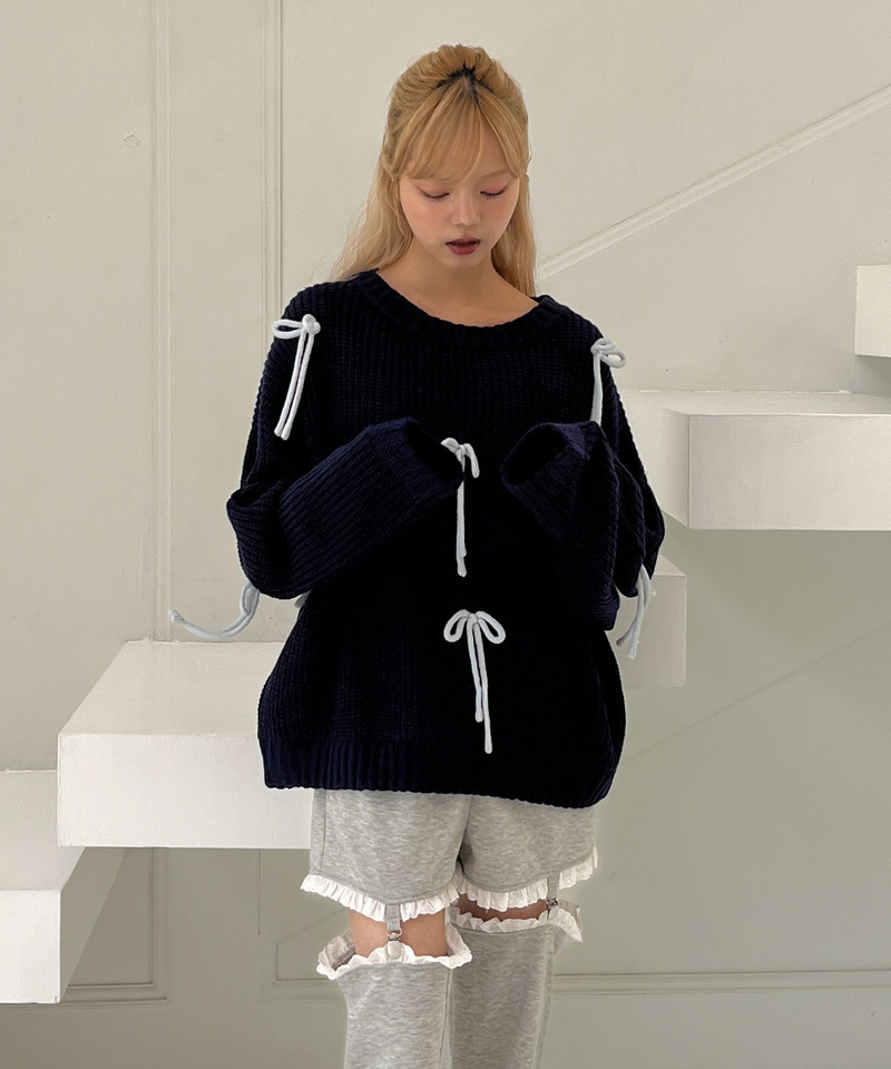 Lovely Ribbon Knit 詳細画像 ネイビー 2