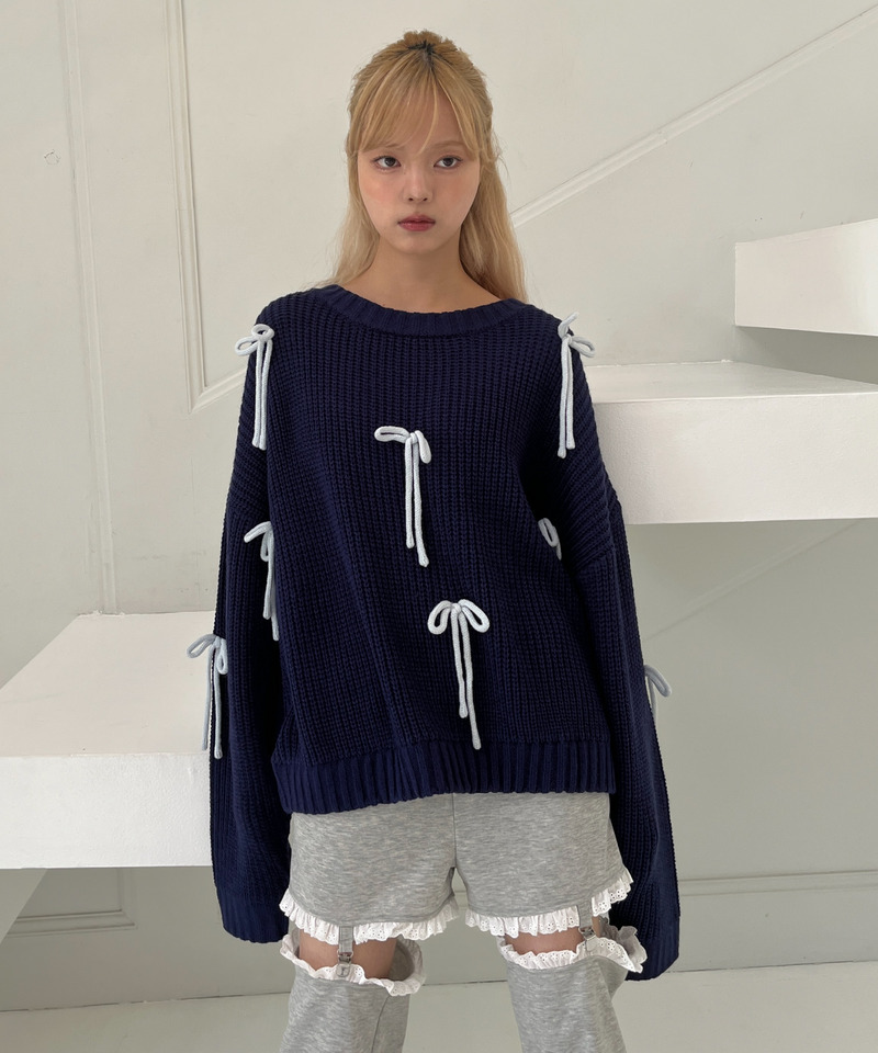 Lovely Ribbon Knit 詳細画像 ネイビー 20
