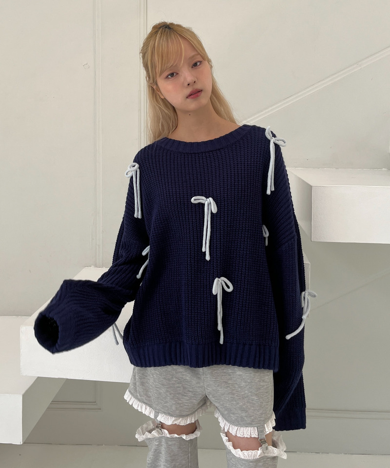 Lovely Ribbon Knit 詳細画像 ネイビー 21