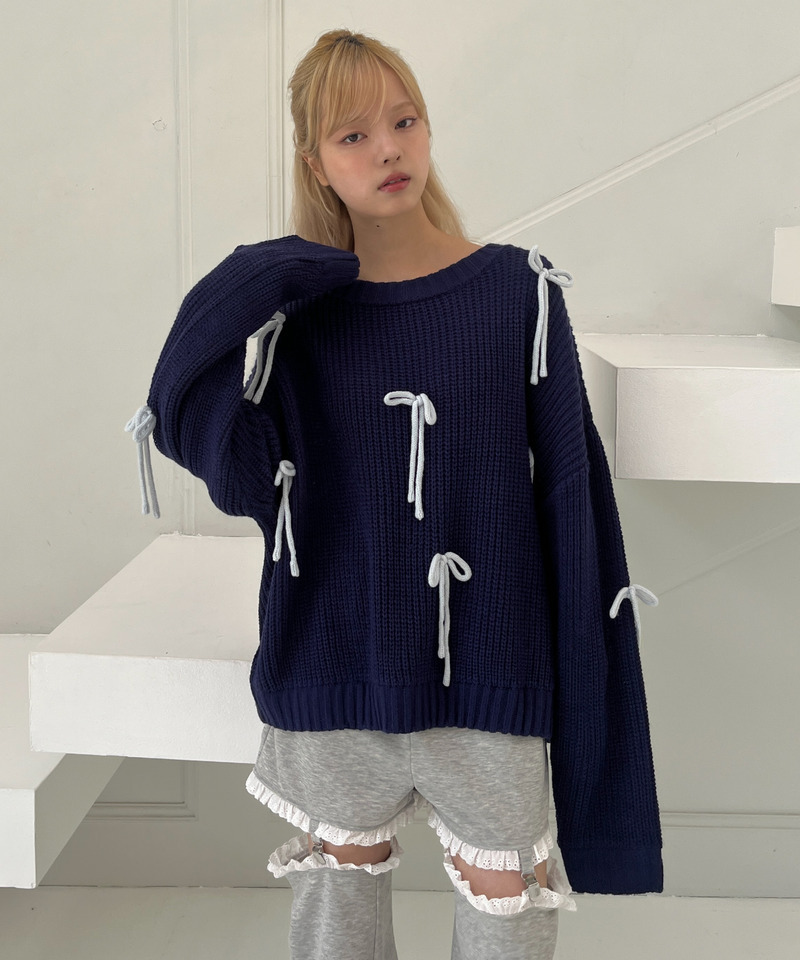 Lovely Ribbon Knit 詳細画像 ネイビー 22